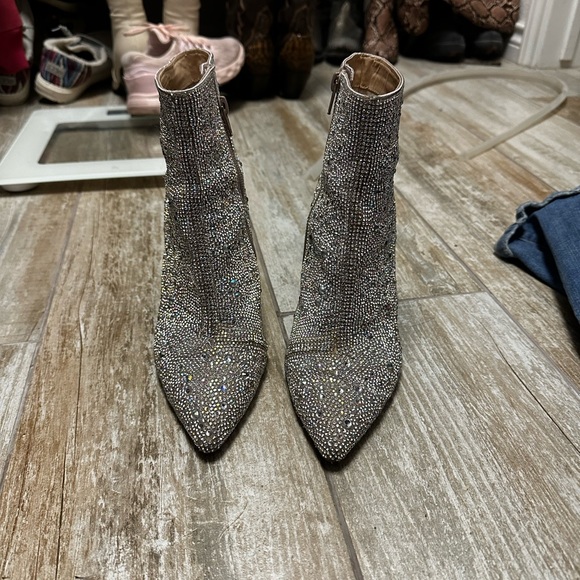 Betsy Johnson Rhinestone booties for sale. Size 7.5 worn about 4 times. - Picture 3 of 12